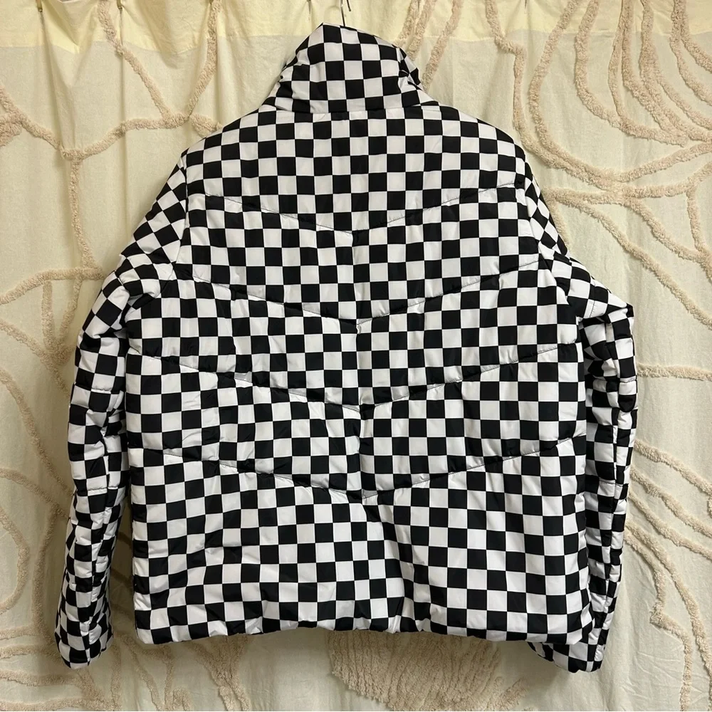 NWOT Vans Foundry Print MTE Black & White Checkerboard Print Puffer Jacket - Picture 15 of 16